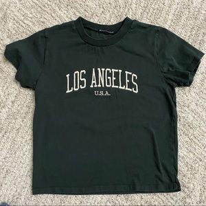 BRANDY MELVILLE | Emerald green embroidered LA t-shirt